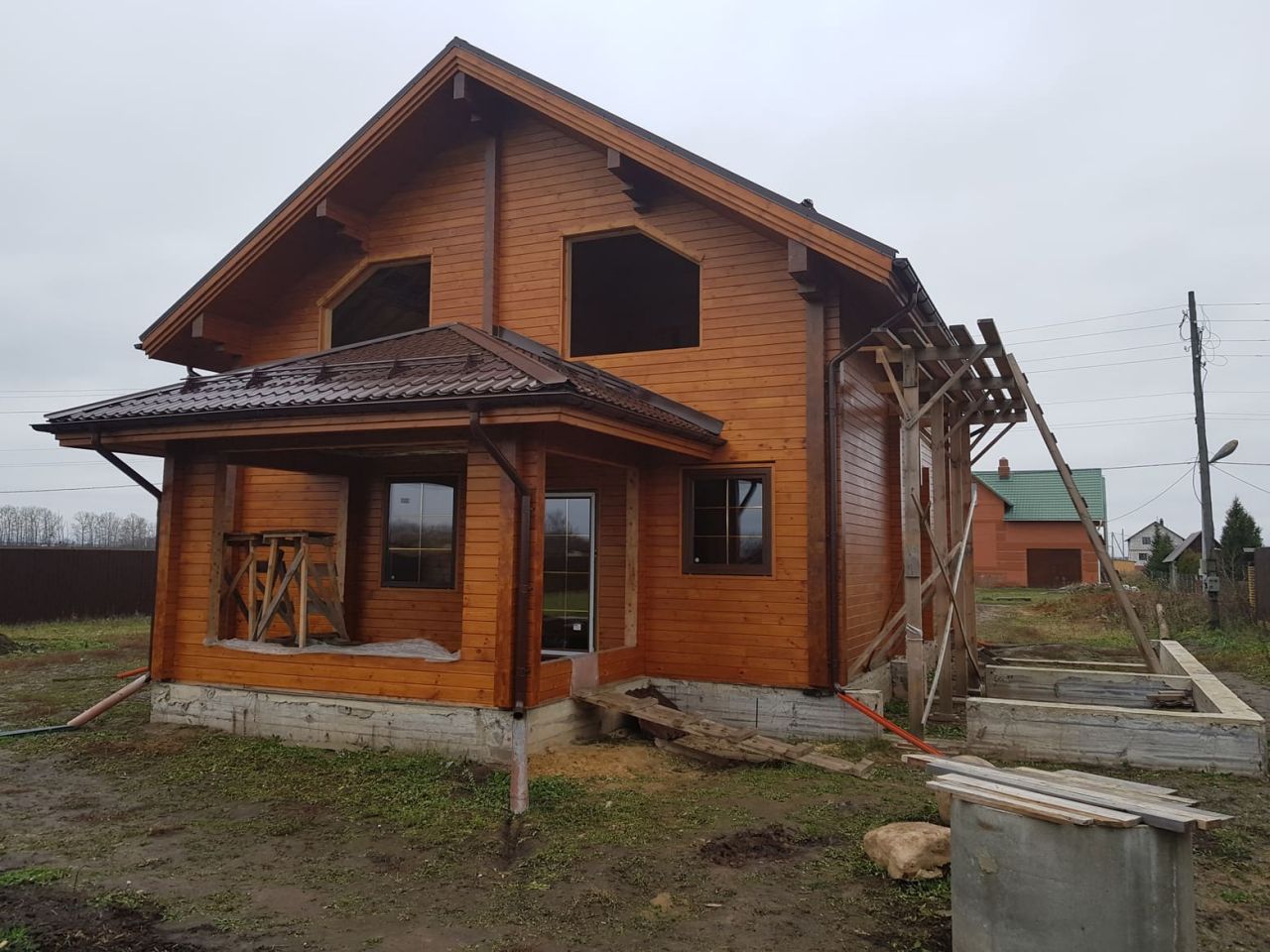 Выполненный проект дома из клееного бруса по проекту «Спасское»